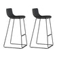 Contemporary Plastic Barstool Bristol Bar Stool With Metal Legs and Low Back Black 2 Piece Set Clearhalo 'Bar Furniture' 'Bar Stools' 'bar_stools' 'furn' 'furn_bar_stools' 'furniture_bar_stools' 'Kitchen & Dining Furniture' 'kitchen&dining_furn' 'kitchen' 'kitchen_furn' Furniture' 4380466