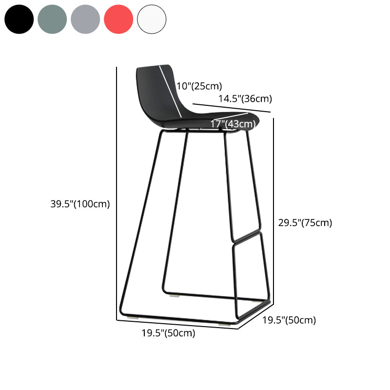 Contemporary Plastic Barstool Bristol Bar Stool With Metal Legs and Low Back Clearhalo 'Bar Furniture' 'Bar Stools' 'bar_stools' 'furn' 'furn_bar_stools' 'furniture_bar_stools' 'Kitchen & Dining Furniture' 'kitchen&dining_furn' 'kitchen' 'kitchen_furn' Furniture' 4380470
