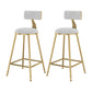 Glam Metal Upholstered Bar Stool Bristol Barstool with Low Back and Cushion White 2 Piece Set Counter Stool(26"H) Clearhalo 'Bar Furniture' 'Bar Stools' 'bar_stools' 'furn' 'furn_bar_stools' 'furniture_bar_stools' 'Kitchen & Dining Furniture' 'kitchen&dining_furn' 'kitchen' 'kitchen_furn' Furniture' 4380472