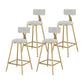 Glam Metal Upholstered Bar Stool Bristol Barstool with Low Back and Cushion White 4 Piece Set Counter Stool(26"H) Clearhalo 'Bar Furniture' 'Bar Stools' 'bar_stools' 'furn' 'furn_bar_stools' 'furniture_bar_stools' 'Kitchen & Dining Furniture' 'kitchen&dining_furn' 'kitchen' 'kitchen_furn' Furniture' 4380474