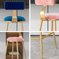 Glam Metal Upholstered Bar Stool Bristol Barstool with Low Back and Cushion Clearhalo 'Bar Furniture' 'Bar Stools' 'bar_stools' 'furn' 'furn_bar_stools' 'furniture_bar_stools' 'Kitchen & Dining Furniture' 'kitchen&dining_furn' 'kitchen' 'kitchen_furn' Furniture' 4380479