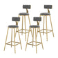 Glam Metal Upholstered Bar Stool Bristol Barstool with Low Back and Cushion Grey 4 Piece Set Bar Stool(30"H) Clearhalo 'Bar Furniture' 'Bar Stools' 'bar_stools' 'furn' 'furn_bar_stools' 'furniture_bar_stools' 'Kitchen & Dining Furniture' 'kitchen&dining_furn' 'kitchen' 'kitchen_furn' Furniture' 4380489