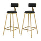 Glam Metal Upholstered Bar Stool Bristol Barstool with Low Back and Cushion Black 2 Piece Set Bar Stool(30"H) Clearhalo 'Bar Furniture' 'Bar Stools' 'bar_stools' 'furn' 'furn_bar_stools' 'furniture_bar_stools' 'Kitchen & Dining Furniture' 'kitchen&dining_furn' 'kitchen' 'kitchen_furn' Furniture' 4380490