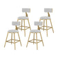 Glam Metal Upholstered Bar Stool Bristol Barstool with Low Back and Cushion White 4 Piece Set Short Stool(18"H) Clearhalo 'Bar Furniture' 'Bar Stools' 'bar_stools' 'furn' 'furn_bar_stools' 'furniture_bar_stools' 'Kitchen & Dining Furniture' 'kitchen&dining_furn' 'kitchen' 'kitchen_furn' Furniture' 4380500