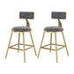 Glam Metal Upholstered Bar Stool Bristol Barstool with Low Back and Cushion Grey 2 Piece Set Short Stool(18"H) Clearhalo 'Bar Furniture' 'Bar Stools' 'bar_stools' 'furn' 'furn_bar_stools' 'furniture_bar_stools' 'Kitchen & Dining Furniture' 'kitchen&dining_furn' 'kitchen' 'kitchen_furn' Furniture' 4380503