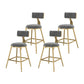 Glam Metal Upholstered Bar Stool Bristol Barstool with Low Back and Cushion Grey 4 Piece Set Short Stool(18"H) Clearhalo 'Bar Furniture' 'Bar Stools' 'bar_stools' 'furn' 'furn_bar_stools' 'furniture_bar_stools' 'Kitchen & Dining Furniture' 'kitchen&dining_furn' 'kitchen' 'kitchen_furn' Furniture' 4380504