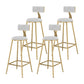 Glam Metal Upholstered Bar Stool Bristol Barstool with Low Back and Cushion White 4 Piece Set Bar Stool(30"H) Clearhalo 'Bar Furniture' 'Bar Stools' 'bar_stools' 'furn' 'furn_bar_stools' 'furniture_bar_stools' 'Kitchen & Dining Furniture' 'kitchen&dining_furn' 'kitchen' 'kitchen_furn' Furniture' 4380506