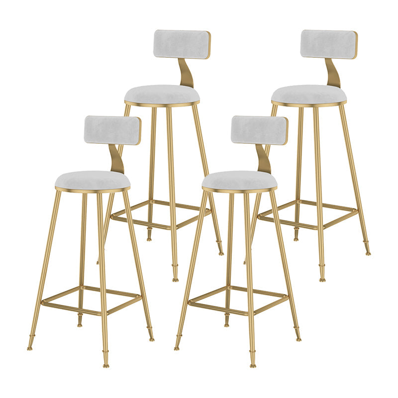 Glam Metal Upholstered Bar Stool Bristol Barstool with Low Back and Cushion White 4 Piece Set Bar Stool(30"H) Clearhalo 'Bar Furniture' 'Bar Stools' 'bar_stools' 'furn' 'furn_bar_stools' 'furniture_bar_stools' 'Kitchen & Dining Furniture' 'kitchen&dining_furn' 'kitchen' 'kitchen_furn' Furniture' 4380506