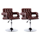 Modern Armed PU Upholstery Bar Stool Adjustable Swivel Backrest Counter Chair Light Brown 2 Piece Set Clearhalo 'Bar Furniture' 'Bar Stools' 'bar_stools' 'furn' 'furn_bar_stools' 'furniture_bar_stools' 'Kitchen & Dining Furniture' 'kitchen&dining_furn' 'kitchen' 'kitchen_furn' Furniture' 4380515