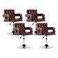 Modern Armed PU Upholstery Bar Stool Adjustable Swivel Backrest Counter Chair Light Brown 4 Piece Set Clearhalo 'Bar Furniture' 'Bar Stools' 'bar_stools' 'furn' 'furn_bar_stools' 'furniture_bar_stools' 'Kitchen & Dining Furniture' 'kitchen&dining_furn' 'kitchen' 'kitchen_furn' Furniture' 4380517