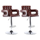 Modern Armed PU Upholstery Bar Stool Adjustable Swivel Backrest Counter Chair Red Brown 2 Piece Set Clearhalo 'Bar Furniture' 'Bar Stools' 'bar_stools' 'furn' 'furn_bar_stools' 'furniture_bar_stools' 'Kitchen & Dining Furniture' 'kitchen&dining_furn' 'kitchen' 'kitchen_furn' Furniture' 4380521
