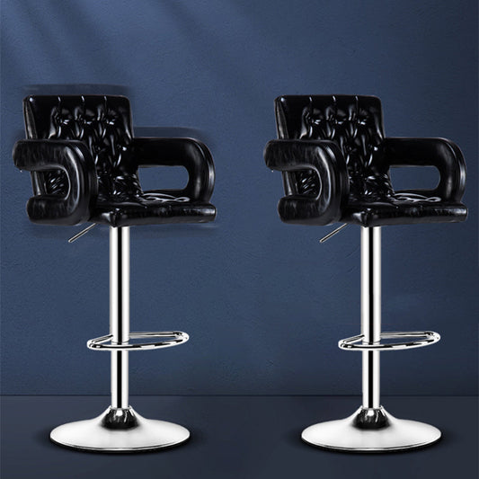 Modern Armed PU Upholstery Bar Stool Adjustable Swivel Backrest Counter Chair Clearhalo 'Bar Furniture' 'Bar Stools' 'bar_stools' 'furn' 'furn_bar_stools' 'furniture_bar_stools' 'Kitchen & Dining Furniture' 'kitchen&dining_furn' 'kitchen' 'kitchen_furn' Furniture' 4380530