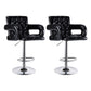Modern Armed PU Upholstery Bar Stool Adjustable Swivel Backrest Counter Chair Textured Black 2 Piece Set Clearhalo 'Bar Furniture' 'Bar Stools' 'bar_stools' 'furn' 'furn_bar_stools' 'furniture_bar_stools' 'Kitchen & Dining Furniture' 'kitchen&dining_furn' 'kitchen' 'kitchen_furn' Furniture' 4380537
