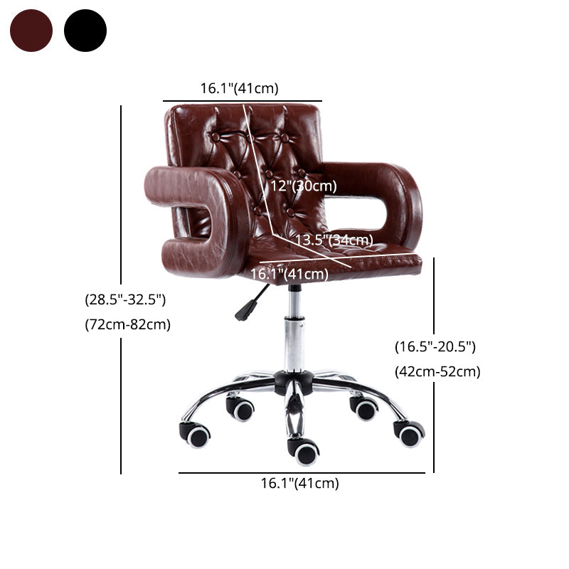 Modern Armed PU Upholstery Bar Stool Adjustable Swivel Backrest Counter Chair Clearhalo 'Bar Furniture' 'Bar Stools' 'bar_stools' 'furn' 'furn_bar_stools' 'furniture_bar_stools' 'Kitchen & Dining Furniture' 'kitchen&dining_furn' 'kitchen' 'kitchen_furn' Furniture' 4380539