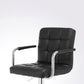 Modern Leather Low Back Bar Stool Armed Quilted Adjustable Height Counter Stool Clearhalo 'Bar Furniture' 'Bar Stools' 'bar_stools' 'furn' 'furn_bar_stools' 'furniture_bar_stools' 'Kitchen & Dining Furniture' 'kitchen&dining_furn' 'kitchen' 'kitchen_furn' Furniture' 4380544