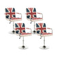 Modern Leather Low Back Bar Stool Armed Quilted Adjustable Height Counter Stool Red-White-Blue 4 Piece Set Short Stool(22"H) Clearhalo 'Bar Furniture' 'Bar Stools' 'bar_stools' 'furn' 'furn_bar_stools' 'furniture_bar_stools' 'Kitchen & Dining Furniture' 'kitchen&dining_furn' 'kitchen' 'kitchen_furn' Furniture' 4380562