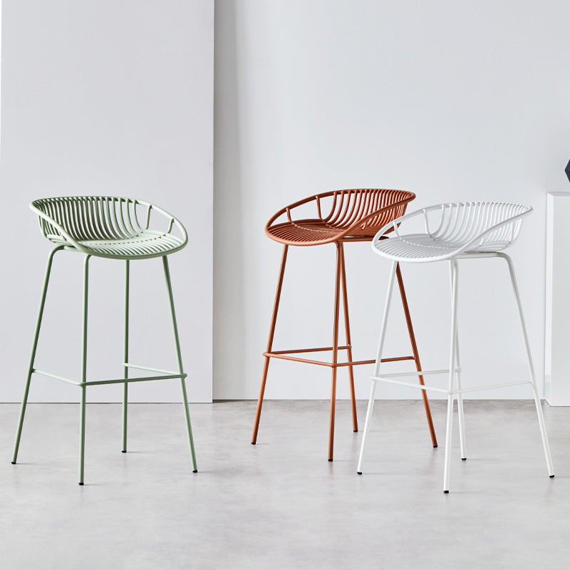 Modern Plastic Seats Barstool Metal 4 Legs Macron Bar Stool for Indoor 1 Piece Clearhalo 'Bar Furniture' 'Bar Stools' 'bar_stools' 'furn' 'furn_bar_stools' 'furniture_bar_stools' 'Kitchen & Dining Furniture' 'kitchen&dining_furn' 'kitchen' 'kitchen_furn' Furniture' 4380568