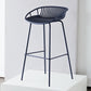 Modern Plastic Seats Barstool Metal 4 Legs Macron Bar Stool for Indoor 1 Piece Grey Clearhalo 'Bar Furniture' 'Bar Stools' 'bar_stools' 'furn' 'furn_bar_stools' 'furniture_bar_stools' 'Kitchen & Dining Furniture' 'kitchen&dining_furn' 'kitchen' 'kitchen_furn' Furniture' 4380569