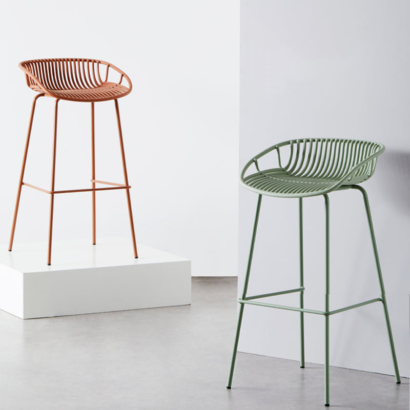 Modern Plastic Seats Barstool Metal 4 Legs Macron Bar Stool for Indoor 1 Piece Clearhalo 'Bar Furniture' 'Bar Stools' 'bar_stools' 'furn' 'furn_bar_stools' 'furniture_bar_stools' 'Kitchen & Dining Furniture' 'kitchen&dining_furn' 'kitchen' 'kitchen_furn' Furniture' 4380574