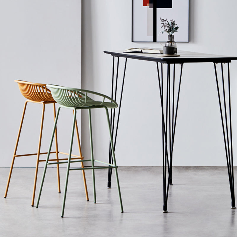 Modern Plastic Seats Barstool Metal 4 Legs Macron Bar Stool for Indoor 1 Piece Clearhalo 'Bar Furniture' 'Bar Stools' 'bar_stools' 'furn' 'furn_bar_stools' 'furniture_bar_stools' 'Kitchen & Dining Furniture' 'kitchen&dining_furn' 'kitchen' 'kitchen_furn' Furniture' 4380585