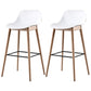 Nordic Style Plastic Wood Barstool 4 Legs Backrest Colorful Bar Stool, Set of 2 White 2 Piece Set Clearhalo 'Bar Furniture' 'Bar Stools' 'bar_stools' 'furn' 'furn_bar_stools' 'furniture_bar_stools' 'Kitchen & Dining Furniture' 'kitchen&dining_furn' 'kitchen' 'kitchen_furn' Furniture' 4380590
