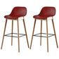 Nordic Style Plastic Wood Barstool 4 Legs Backrest Colorful Bar Stool, Set of 2 Red 2 Piece Set Clearhalo 'Bar Furniture' 'Bar Stools' 'bar_stools' 'furn' 'furn_bar_stools' 'furniture_bar_stools' 'Kitchen & Dining Furniture' 'kitchen&dining_furn' 'kitchen' 'kitchen_furn' Furniture' 4380592