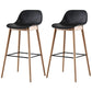 Nordic Style Plastic Wood Barstool 4 Legs Backrest Colorful Bar Stool, Set of 2 Black 2 Piece Set Clearhalo 'Bar Furniture' 'Bar Stools' 'bar_stools' 'furn' 'furn_bar_stools' 'furniture_bar_stools' 'Kitchen & Dining Furniture' 'kitchen&dining_furn' 'kitchen' 'kitchen_furn' Furniture' 4380596