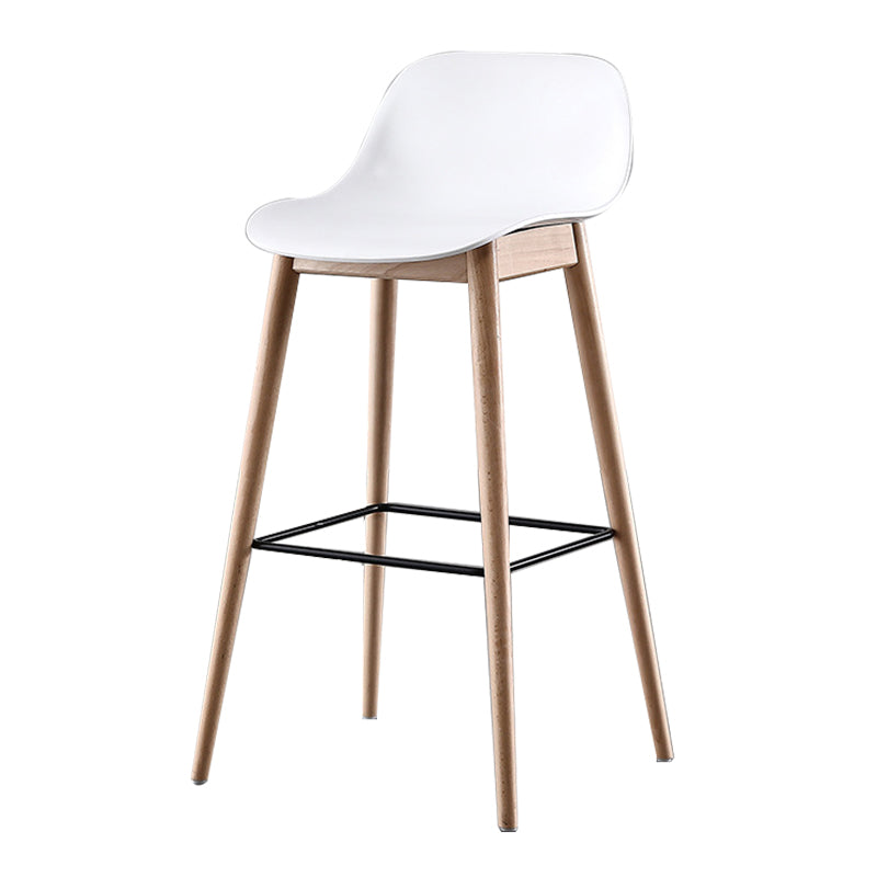 Nordic Style Plastic Wood Barstool 4 Legs Backrest Colorful Bar Stool, Set of 2 Clearhalo 'Bar Furniture' 'Bar Stools' 'bar_stools' 'furn' 'furn_bar_stools' 'furniture_bar_stools' 'Kitchen & Dining Furniture' 'kitchen&dining_furn' 'kitchen' 'kitchen_furn' Furniture' 4380597