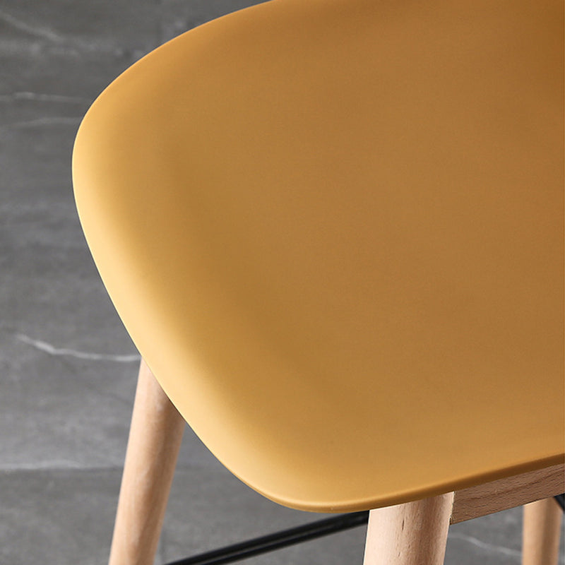 Nordic Style Plastic Wood Barstool 4 Legs Backrest Colorful Bar Stool, Set of 2 Clearhalo 'Bar Furniture' 'Bar Stools' 'bar_stools' 'furn' 'furn_bar_stools' 'furniture_bar_stools' 'Kitchen & Dining Furniture' 'kitchen&dining_furn' 'kitchen' 'kitchen_furn' Furniture' 4380602
