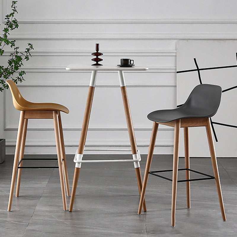 Nordic Style Plastic Wood Barstool 4 Legs Backrest Colorful Bar Stool, Set of 2 Clearhalo 'Bar Furniture' 'Bar Stools' 'bar_stools' 'furn' 'furn_bar_stools' 'furniture_bar_stools' 'Kitchen & Dining Furniture' 'kitchen&dining_furn' 'kitchen' 'kitchen_furn' Furniture' 4380610