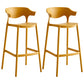 Nordic Style Plastic Seats Barstool 4 Legs Backrest Colorful Bar Stool (set of 2) Yellow 2 Piece Set Clearhalo 'Bar Furniture' 'Bar Stools' 'bar_stools' 'furn' 'furn_bar_stools' 'furniture_bar_stools' 'Kitchen & Dining Furniture' 'kitchen&dining_furn' 'kitchen' 'kitchen_furn' Furniture' 4380615