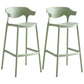 Nordic Style Plastic Seats Barstool 4 Legs Backrest Colorful Bar Stool (set of 2) Green 2 Piece Set Clearhalo 'Bar Furniture' 'Bar Stools' 'bar_stools' 'furn' 'furn_bar_stools' 'furniture_bar_stools' 'Kitchen & Dining Furniture' 'kitchen&dining_furn' 'kitchen' 'kitchen_furn' Furniture' 4380617