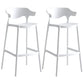 Nordic Style Plastic Seats Barstool 4 Legs Backrest Colorful Bar Stool (set of 2) White 2 Piece Set Clearhalo 'Bar Furniture' 'Bar Stools' 'bar_stools' 'furn' 'furn_bar_stools' 'furniture_bar_stools' 'Kitchen & Dining Furniture' 'kitchen&dining_furn' 'kitchen' 'kitchen_furn' Furniture' 4380622