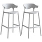 Nordic Style Plastic Seats Barstool 4 Legs Backrest Colorful Bar Stool (set of 2) Grey 2 Piece Set Clearhalo 'Bar Furniture' 'Bar Stools' 'bar_stools' 'furn' 'furn_bar_stools' 'furniture_bar_stools' 'Kitchen & Dining Furniture' 'kitchen&dining_furn' 'kitchen' 'kitchen_furn' Furniture' 4380624