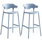 Nordic Style Plastic Seats Barstool 4 Legs Backrest Colorful Bar Stool (set of 2) Blue 2 Piece Set Clearhalo 'Bar Furniture' 'Bar Stools' 'bar_stools' 'furn' 'furn_bar_stools' 'furniture_bar_stools' 'Kitchen & Dining Furniture' 'kitchen&dining_furn' 'kitchen' 'kitchen_furn' Furniture' 4380628