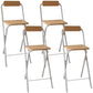 Industrial Style Fold Counter Stools Indoor Wood Metal Simple Bar Stool Wood 4 Piece Set Counter Stool (24"H) Clearhalo 'Bar Furniture' 'Bar Stools' 'bar_stools' 'furn' 'furn_bar_stools' 'furniture_bar_stools' 'Kitchen & Dining Furniture' 'kitchen&dining_furn' 'kitchen' 'kitchen_furn' Furniture' 4380637
