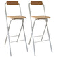 Industrial Style Fold Counter Stools Indoor Wood Metal Simple Bar Stool Wood 2 Piece Set Bar Stool (28" H) Clearhalo 'Bar Furniture' 'Bar Stools' 'bar_stools' 'furn' 'furn_bar_stools' 'furniture_bar_stools' 'Kitchen & Dining Furniture' 'kitchen&dining_furn' 'kitchen' 'kitchen_furn' Furniture' 4380647