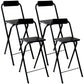 Industrial Style Fold Counter Stools Indoor Wood Metal Simple Bar Stool Black 4 Piece Set Counter Stool (24"H) Clearhalo 'Bar Furniture' 'Bar Stools' 'bar_stools' 'furn' 'furn_bar_stools' 'furniture_bar_stools' 'Kitchen & Dining Furniture' 'kitchen&dining_furn' 'kitchen' 'kitchen_furn' Furniture' 4380660
