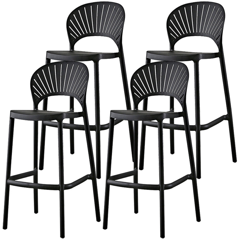 Contemporary Stackable Counter Stools Colorful Indoor Bar Stool, Set of 4 Black 4 Piece Set Clearhalo 'Bar Furniture' 'Bar Stools' 'bar_stools' 'furn' 'furn_bar_stools' 'furniture_bar_stools' 'Kitchen & Dining Furniture' 'kitchen&dining_furn' 'kitchen' 'kitchen_furn' Furniture' 4380667