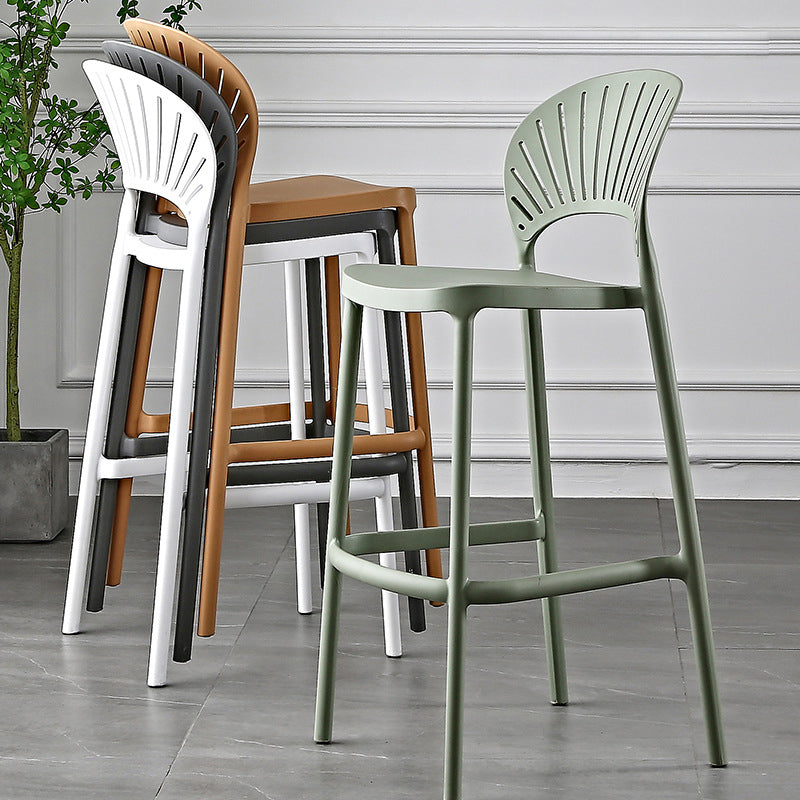 Contemporary Stackable Counter Stools Colorful Indoor Bar Stool, Set of 4 Clearhalo 'Bar Furniture' 'Bar Stools' 'bar_stools' 'furn' 'furn_bar_stools' 'furniture_bar_stools' 'Kitchen & Dining Furniture' 'kitchen&dining_furn' 'kitchen' 'kitchen_furn' Furniture' 4380668