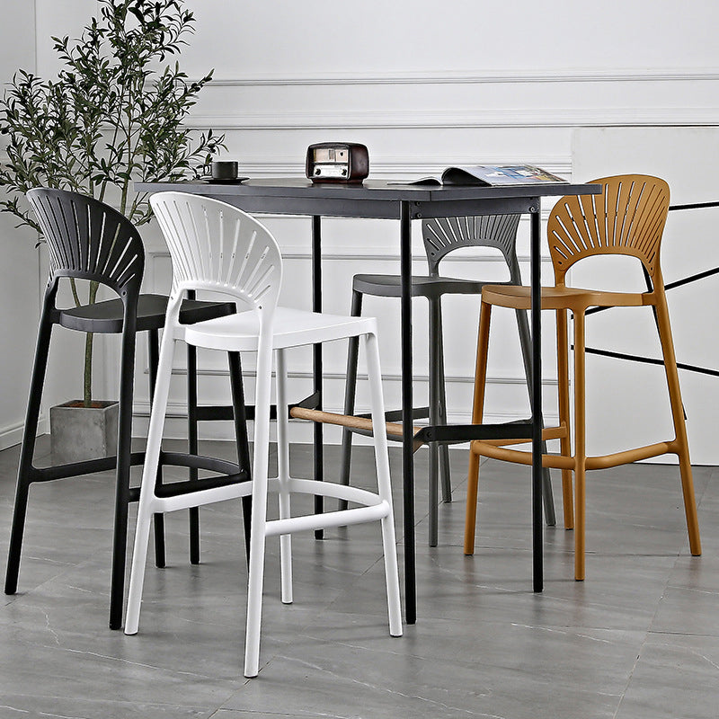 Contemporary Stackable Counter Stools Colorful Indoor Bar Stool, Set of 4 Clearhalo 'Bar Furniture' 'Bar Stools' 'bar_stools' 'furn' 'furn_bar_stools' 'furniture_bar_stools' 'Kitchen & Dining Furniture' 'kitchen&dining_furn' 'kitchen' 'kitchen_furn' Furniture' 4380669