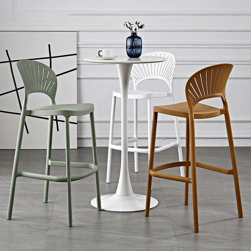 Contemporary Stackable Counter Stools Colorful Indoor Bar Stool, Set of 4 Clearhalo 'Bar Furniture' 'Bar Stools' 'bar_stools' 'furn' 'furn_bar_stools' 'furniture_bar_stools' 'Kitchen & Dining Furniture' 'kitchen&dining_furn' 'kitchen' 'kitchen_furn' Furniture' 4380671