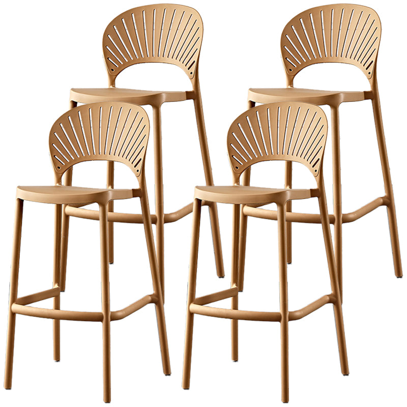 Contemporary Stackable Counter Stools Colorful Indoor Bar Stool, Set of 4 Yellow 4 Piece Set Clearhalo 'Bar Furniture' 'Bar Stools' 'bar_stools' 'furn' 'furn_bar_stools' 'furniture_bar_stools' 'Kitchen & Dining Furniture' 'kitchen&dining_furn' 'kitchen' 'kitchen_furn' Furniture' 4380672