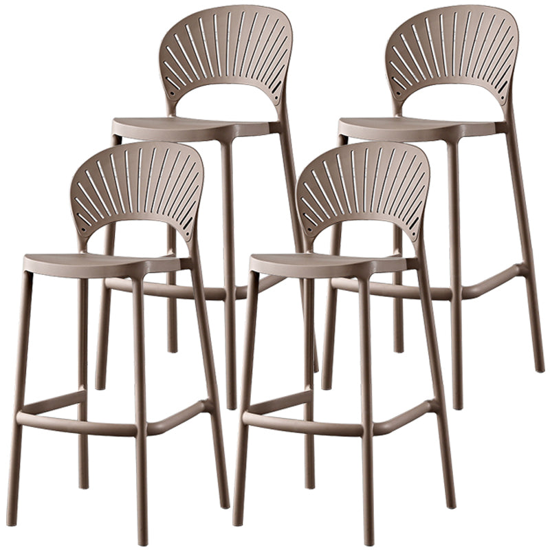Contemporary Stackable Counter Stools Colorful Indoor Bar Stool, Set of 4 Khaki 4 Piece Set Clearhalo 'Bar Furniture' 'Bar Stools' 'bar_stools' 'furn' 'furn_bar_stools' 'furniture_bar_stools' 'Kitchen & Dining Furniture' 'kitchen&dining_furn' 'kitchen' 'kitchen_furn' Furniture' 4380675