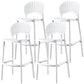 Contemporary Stackable Counter Stools Colorful Indoor Bar Stool, Set of 4 White 4 Piece Set Clearhalo 'Bar Furniture' 'Bar Stools' 'bar_stools' 'furn' 'furn_bar_stools' 'furniture_bar_stools' 'Kitchen & Dining Furniture' 'kitchen&dining_furn' 'kitchen' 'kitchen_furn' Furniture' 4380677