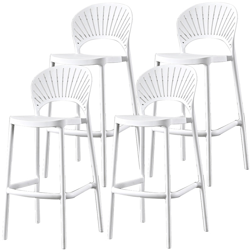 Contemporary Stackable Counter Stools Colorful Indoor Bar Stool, Set of 4 White 4 Piece Set Clearhalo 'Bar Furniture' 'Bar Stools' 'bar_stools' 'furn' 'furn_bar_stools' 'furniture_bar_stools' 'Kitchen & Dining Furniture' 'kitchen&dining_furn' 'kitchen' 'kitchen_furn' Furniture' 4380677