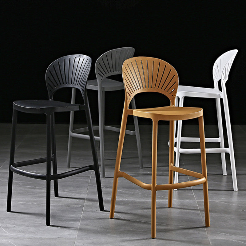 Contemporary Stackable Counter Stools Colorful Indoor Bar Stool, Set of 4 Clearhalo 'Bar Furniture' 'Bar Stools' 'bar_stools' 'furn' 'furn_bar_stools' 'furniture_bar_stools' 'Kitchen & Dining Furniture' 'kitchen&dining_furn' 'kitchen' 'kitchen_furn' Furniture' 4380683