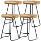 Contemporary Wood Seats Counter Stools Black Base Indoor Bar Stool for Kitchen 4 Piece Set Clearhalo 'Bar Furniture' 'Bar Stools' 'bar_stools' 'furn' 'furn_bar_stools' 'furniture_bar_stools' 'Kitchen & Dining Furniture' 'kitchen&dining_furn' 'kitchen' 'kitchen_furn' Furniture' 4380687