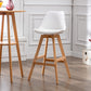Contemporary Backrest Bar Stool Leather Wood 4 Legs Bar Stool , 1 Piece White Clearhalo 'Bar Furniture' 'Bar Stools' 'bar_stools' 'furn' 'furn_bar_stools' 'furniture_bar_stools' 'Kitchen & Dining Furniture' 'kitchen&dining_furn' 'kitchen' 'kitchen_furn' Furniture' 4380699