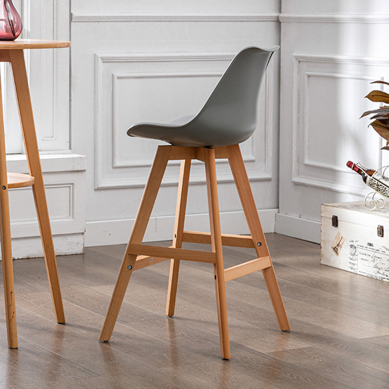Contemporary Backrest Bar Stool Leather Wood 4 Legs Bar Stool , 1 Piece Clearhalo 'Bar Furniture' 'Bar Stools' 'bar_stools' 'furn' 'furn_bar_stools' 'furniture_bar_stools' 'Kitchen & Dining Furniture' 'kitchen&dining_furn' 'kitchen' 'kitchen_furn' Furniture' 4380703